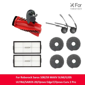 Replacement Parts for Roborock Saros 10R / S9 MaxV Slim / G20S Ultra – Brushes, Mops, Filters & Dust Bags，Dustbin, Main Brush Cover, Deodorizatipn Module