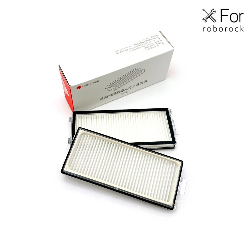 Two pleated replacement filters for Roborock Qrevo Curv 2 Flow with retail packaging