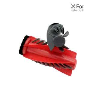 Red and dark gray replacement main brushes with rubber fins and bristles for Roborock Qrevo Edge 2 and Qrevo EdgeT