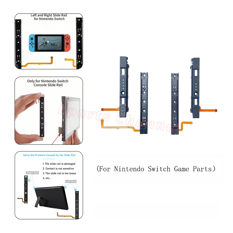 Original Repart Part Replacement Right and Left Slide Rail with Flex Cable for Nintendo Switch Console JoyCon NS OLED Accessory