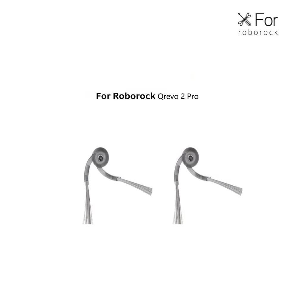 Two grey replacement side brushes for Roborock Qrevo 2 Pro