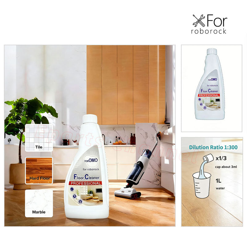 Floor Cleaning Solution for Roborock S8 Pro Ultra/S7 MaxV Ultra/Dyad/S7 Vacuum Cleaner Parts Robot Mops Antibacterial OMO 480ML