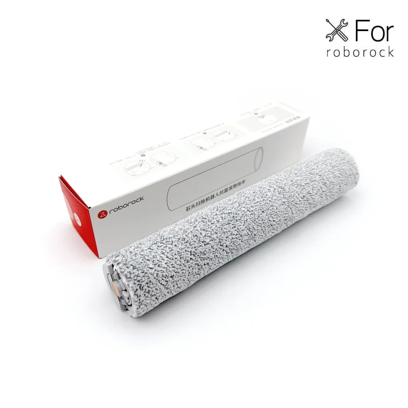 Grey replacement cleaning roller for Roborock Qrevo Curv 2 Flow with retail packaging