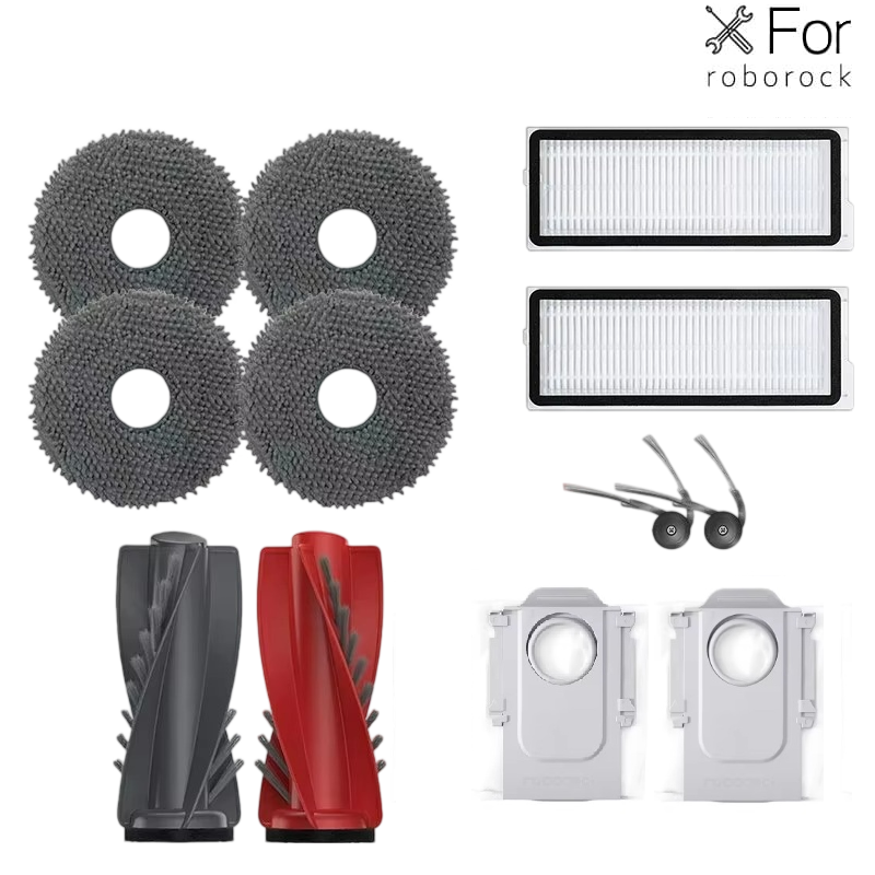 Main Brush, Side Brush, Filter, Dust Bag & Mop Pad for Roborock Qrevo S5V  | Kit & Individual Parts