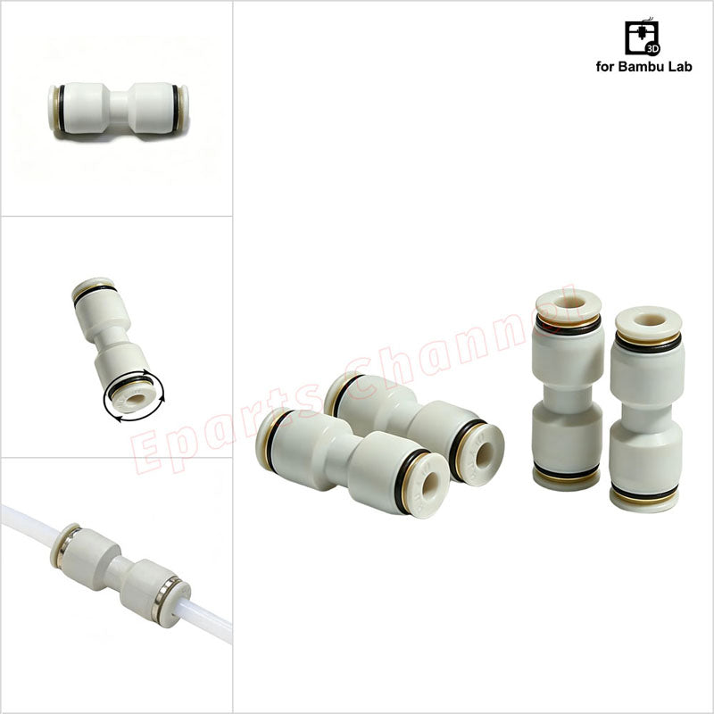 3D Printer Accessory PTFETube Pneumatic Connector Sturdy Durable Suitable For Bambu Lab X1, X1C, X1E, P1P, P1S 360° Rotation