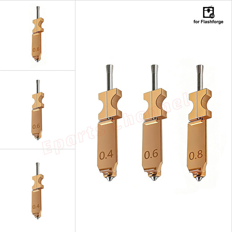 For FlashForge Ad5x 3D Printer Accessories Hardened Steel Nozzle Specifications 0.4/0.6/0.8 FlashForge Hot End Kit Extruder Ad5x