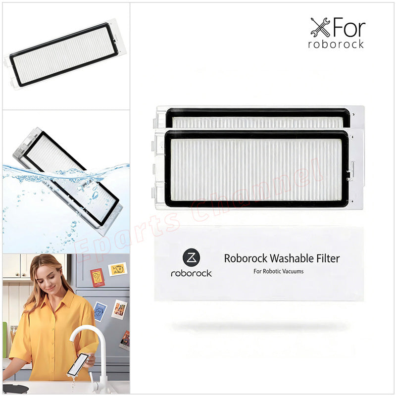 Original Roborock Washable HEPA Filter for Roborock Q Revo S5 S5 MAX S6 Robot Vacuum Cleaner Spare Parts 2Pcs Filter Accessories